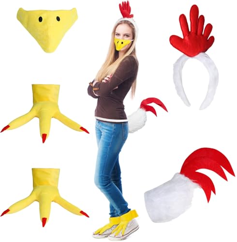 Zadin 2025 Adult Chicken Costume, Women Farm Animal Funny Onesie