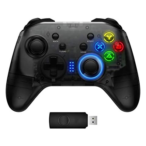 ZSY 2.4G Wireless Game Controller With Silicone Non-Slip 3D Joystick And Sensitive Trigger - Dual Vibration, Built-In Asymmetric Motor, Led Light Gamepad Cover