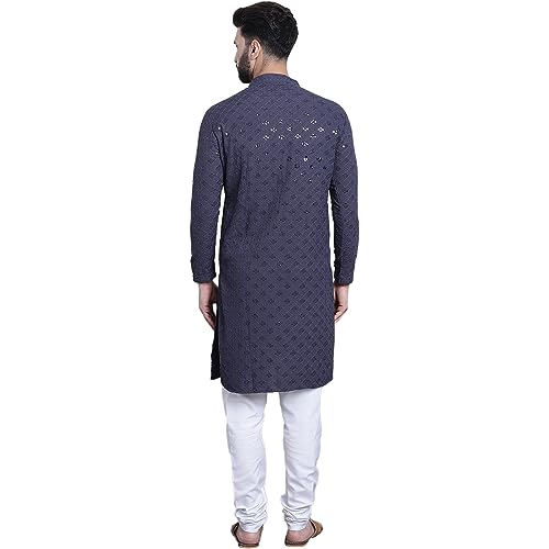 Image of SOJANYA (Since 1958 Men's Pure Cotton Sequence Kurta & Pyjama Set