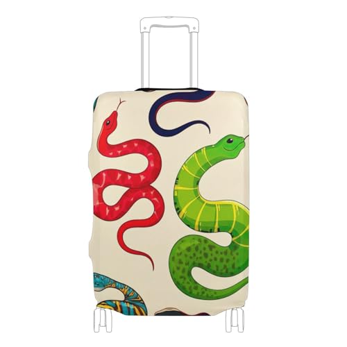 Joisal Prints Luggage Protector Suitcase Cover Cute Protection Snakes Beige Travel Luggage Accessories, S, Fits 18-20 Inch Case
