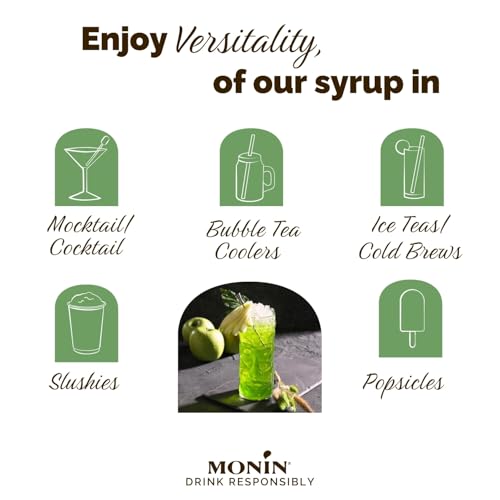 Image of Monin Green Apple Syrup|Cocktails and Mocktails |Pack of 1 (250 ml)
