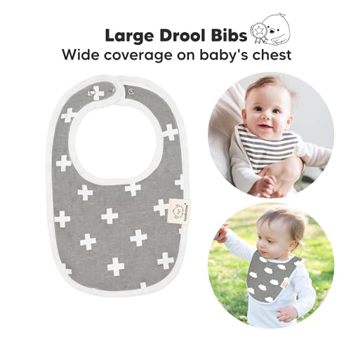 image for KeaBabies 8-Pack Organic Baby Bibs for Boys, Girls - Soft Cotton Drool