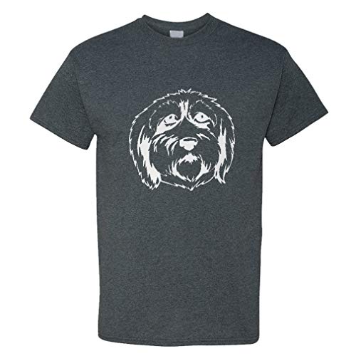 Custom Funny Graphic T Shirts for Men Polish Lowland Sheepdog Head Black Cotton Top Smoke Design Only 2X Large