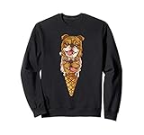 Melted Ice Cream Cone Bulldog Heads Funny Dog Lovers Sweatshirt