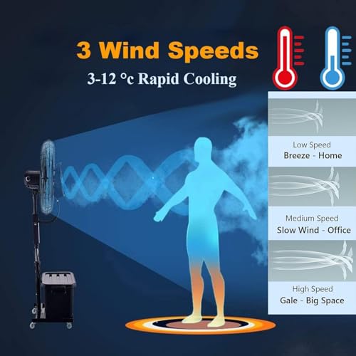 Grande ventilatore da esterno, ventilatore oscillante a piedistallo per patio, ristorante, garage, palestra e officina, ventilatore da pavimento regolabile da 66 cm