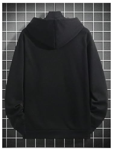 Verdusa Men's Drawstring Hoodies Long Sleeve Drop Shoulder Loose Hooded Sweatshirt4