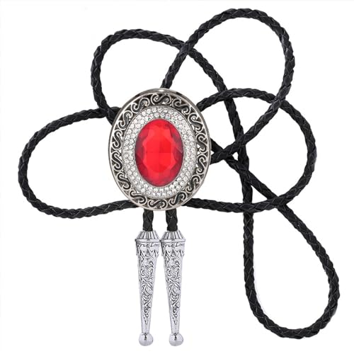 Image of Western Bolo Tie Cowboy Bolo Ties Rhinestone Necklace Bola Tie for Men Women