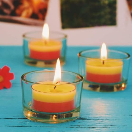 36 Pack Clear Glass Tealight Candle Holders, 1.8 Inch Wide x 1 Inch High, for 1.5" Tealights, Bulk for Wedding Centerpieces, Party, Dinner, Home Decor - Image 5