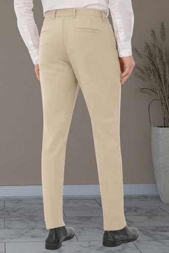 Image of SaintX Men's Formal Slim Fit Trouser | Twill Weave Premium 4-Way Stretchable High GSM Fabric Pants | Textured Classic & Modern Styled Chinos | Business Casual Office /Anytime Wear