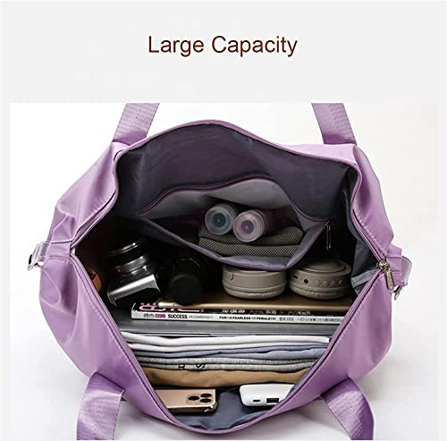 Salepush Foldable Travel Duffel Bag Folding Lightweight Carry Luggage Bag, Dipper Bag, Toiletry Kit Bag Waterproof Travel Bag for Travelling Luggage Bag Shopping Bag for Women & Men (Purple) 3