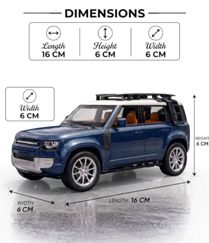 Image of 1:32 Scale New Defender Alloy Pickup Car Toy Metal Pull Back Diecast Car with Openable Door and Sound Light, Gifts Toys for Kids【Blue】