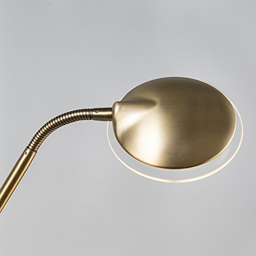 Qazqa led Modern Stehleuchte, Stehlampe - Eva - Bronze, inkl. 5W integrierter LED, 3000K, warmweiß, dimmbar, 149cm, Ideal als Schlafzimmerlampe und Wohnzimmerlampe
