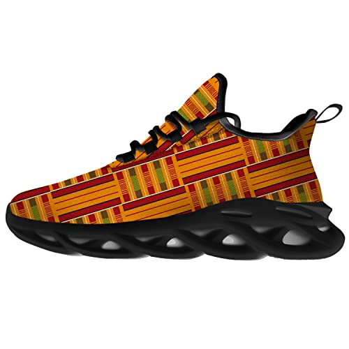 Ciadoon Kente Shoes for Men Women Road Running Shoes Walking Tennis Sneakers Athletic Lightweight Shoes