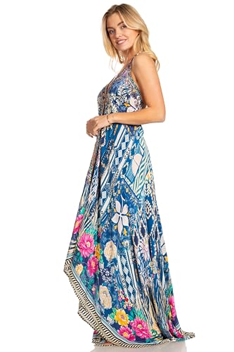 Image of Sakkas Lizi 2025 Womens Maxi High-Low Halter Handkerchief Long Dress Beach Party