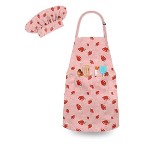 DEABOLAR Kids Chef Hat and Apron Cover