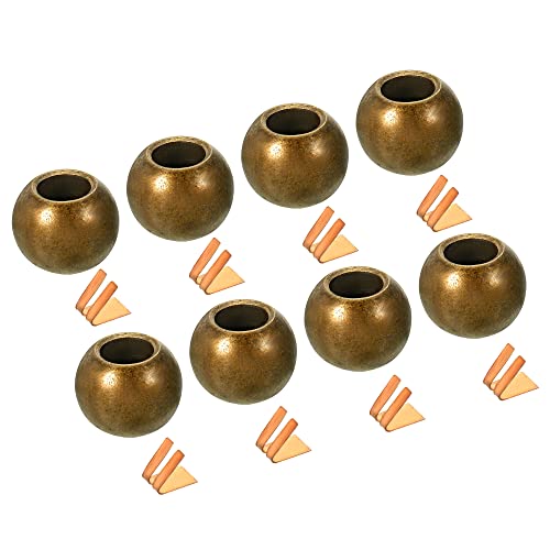 Image of MECCANIXITY Pull Cord Tassels Window Blind Extender Chain Drop Knobs Ball Pull Ends Bronze, for Curtain Blinds Shades Light Ceiling Fan Pull Switch, Pack of 8