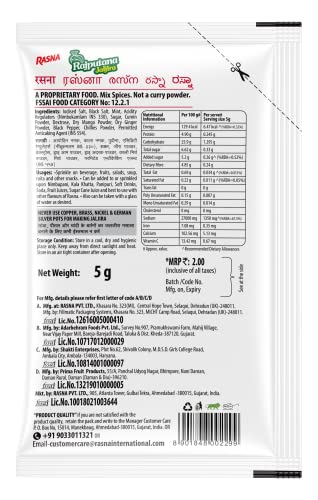Image of Rasna 3g Jaljira Masala (Pack of 100)