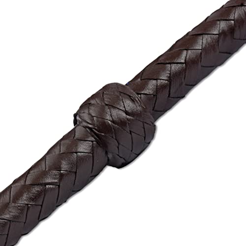 HADZAM Indiana Jones Whip Made of Strong and Well Balance Handle for Cracking Sound 4, 6, 8 FT in 8 Plaits & 10FT in 12 Plaits in Multiple Color Option. (4FT-8 PLAITS, Brown) - Thumbnail 3