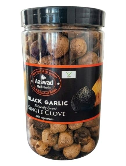 Aaswad Single Clove Peeled Black Garlic (100 Grams), No preservatrives, aged 60-90 days