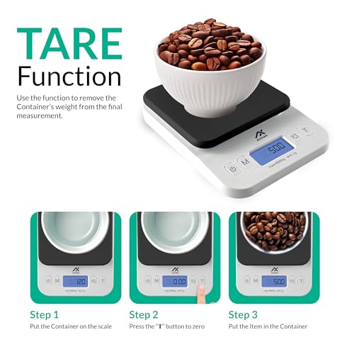 Image of ActiveX (Australia) Quanty Smart Food Scale Accurate Digital Kitchen Scale Measures | Grams and Ounces 6kg / 13lbs Max Limit| 0.1g Accuracy| Backlit Display