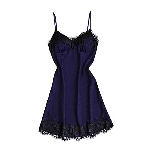 SLOPSS Women Comfy Lingerie Set Fashion Camisole Pajama Set with Robe Naughty Erotic Outfits Everyday Bra Gift for her Girls ghtwear Set U Blue
