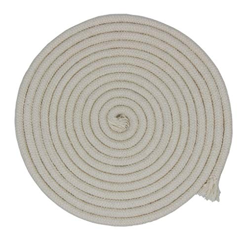 Jukway Cordon en Coton Rond 11 mm Corde Tressée avec âme en Coton Naturel - Cordon Polyvalent pour la Couture, Groupée, Décoration Artisanale DIY - Blanc brut (5 Mètres) Cover