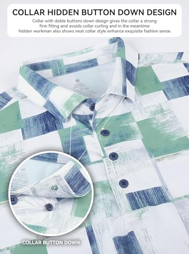 Image of Alex Vando Mens Golf Shirts Short Sleeve Breeze Quick-Dry Print Polo Shirt