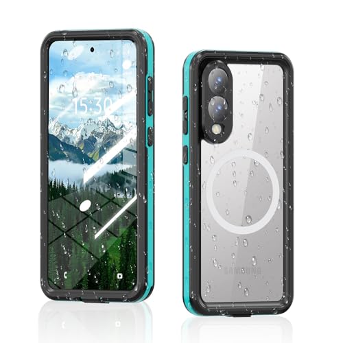 Lunivop for Samsung Galaxy S25 Edge Case Waterproof Dustproof 【Compatible with Magsafe 】【IP68 Underwater】 Magnetic Clear Built-in Screen Protection Diving Swim Cover for S25Edge 6.7 '' 2025 Blue
