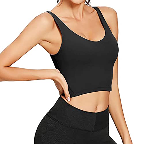TAIPOVE Sujetador deportivo con cuello en V para mujer, talla media, para correr, gimnasio, entrenamiento, sin alambre, con tiras, sexy, comodidad Cover