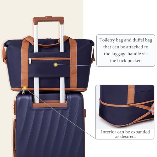 Image of Luggage Sets 6 Piece Suitcases with Wheels,ABS Hard Case Suitcases with Spinner Wheels,Durable Travel Luggage(Purple, 6 Piece Set(16 inch /20 inch /24 inch /28))