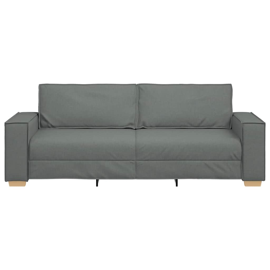vidaXL Sofá de 3 plazas de Tela Gris Oscuro, 220x78x84 cm