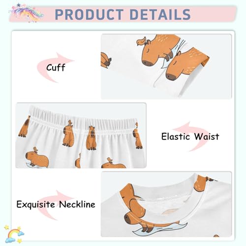 Pajama Sets Long Sleeve Cute Animals with Birds Soft Comfy Sleepwear 2 Piece PJS 3-8T4