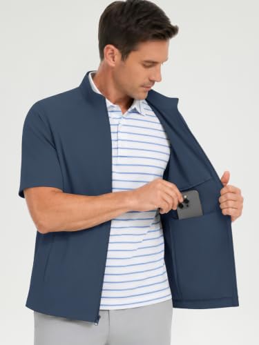 M MAELREG Golf Shirts for Men with Button Pockets Mositure Wicking Running Jackets for Men Lightweight Stretch — view 6