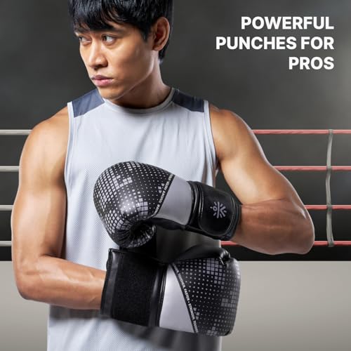 Image of Cult Premium Leather Boxing Gloves for Men & Women - 8 Oz High-Density PU Padding, Wrist Support & Antimicrobial Lining - Ideal for Boxing, Kickboxing, Muay Thai & MMA - Grey