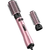 Mooqlizz Rotating Hair Dryer Brush, Spinning Blow Dryer Brush with 2 Brushes (1.5' & 2'), 4 in 1 Hot Air Brush Multi-Temperature Settings