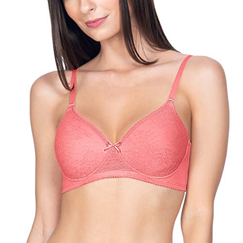 Image of Amante Lace Padded Non-Wired Full Coverage T-Shirt Bra