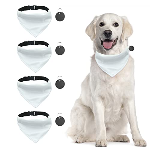 URROMA 4 PCS White Triangle Dog Bandana Collar