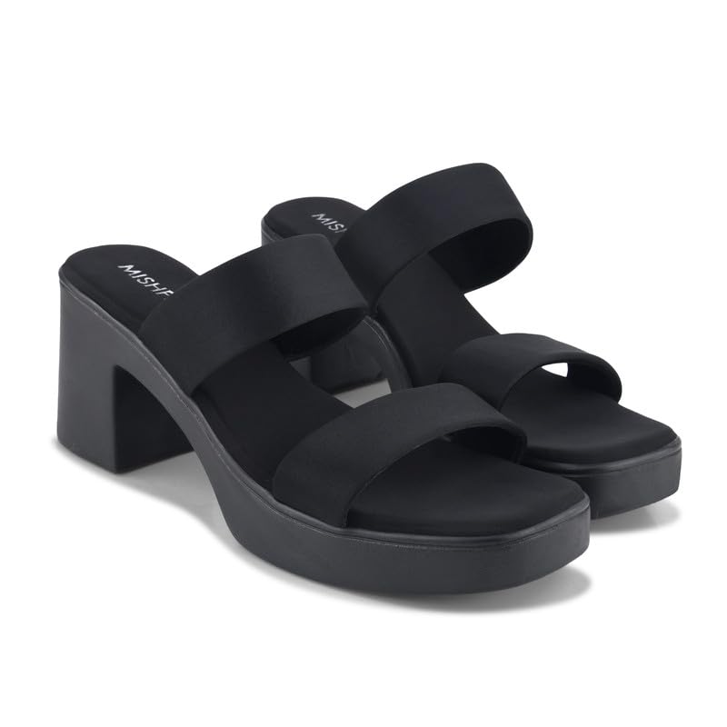 Women’s Comfortable Platform Heeled Sandals | Double-Strap Easy Slip-On Design-image-31