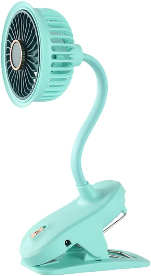 TOTMOX Ventilador de aire de refrigeración portátil, giratorio de 360 grados, mini ventilador de clip para cochecito, circulador de aire de refrigeración eléctrico, carga USB para todos los coches