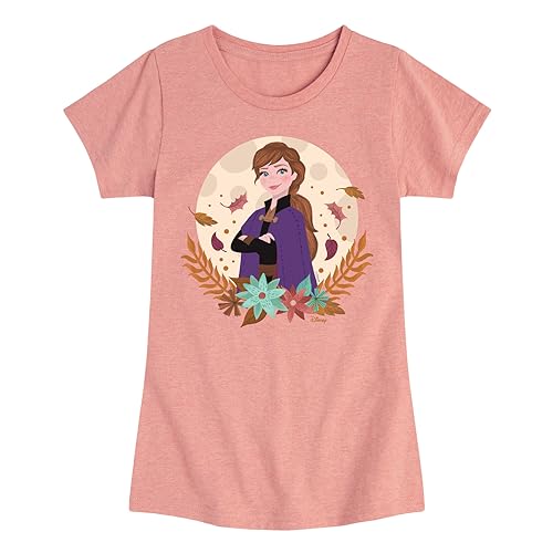 Disney Frozen - Fall - Anna & Leaves - Toddler & Youth Girls Short Sleeve Graphic T-Shirt