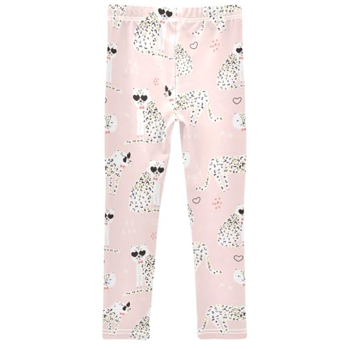 ZZXXB Cool Cheetah Girl's Leggings Soft Ankle Length Active Stretch Pants Bottoms 4-10 Years2