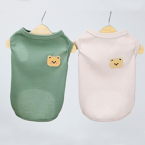 FFWTPY Hundekleidung Atmungsaktives Shirt Niedlicher Bär Muster Weiche Weste T-Shirt Frühling Sommer Hundekleidung Haustier Kleidung Haustierliebhaber Essentials