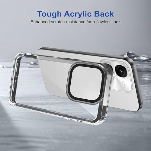 Image of amazon basics Back Case Cover for iQOO Z9x 5G | Compatible for iQOO Z9x 5G Back Cover | Case Cover with Camera Protection | (TPU + PC | Translucent Black)