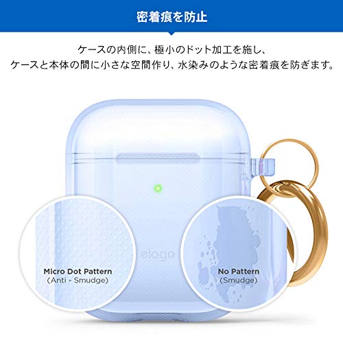 Amazon | 【elago】 AirPods 対応 ケース クリア カラビナ 付き 耐衝撃