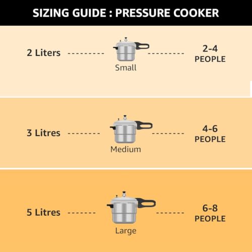 Image of Prestlee 3L Aluminium Induction Base Pressure Cooker Outer Lid Gas Stove