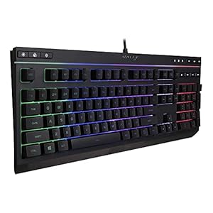 HyperX Alloy Core RGB – Membrane Gaming Keyboard, Comfortable Quiet Silent Keys with RGB LED Lighting Effects, Spill Resistant, Dedicated Media Keys, Compatible with Windows 10/8.1/8/7 – Black