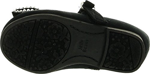 JELLYBEANS Jelly Beans Yoyoma Toddlers Little Girls Glitter Bow Ballerina Falt Shoes,Black,54