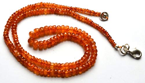 WORLD WIDE GEMSWORLD WIDE GEMS BEADS GEMSTONE 1 Strand Natural 16 inch Orange Garnet Natural Gemstone Spessartine Faceted Rondelle Beads Necklace Very Rare Orange Garnet 2 To 5 MM Code-HIGH-29443