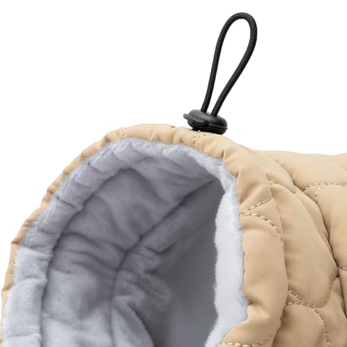 Wanderpfote Hundemantel – Steppjacke Hundejacke Stilvoll und Elegant – Hundemantel Wasserdicht – optimal für kleine und mittelgroße Hunde (Beige, S)