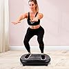 ZELUS Vibration Plate Exercise Machine with Resistance Bands, Vibrating Core Cardio Strength Training Plate for Home Workouts, Exercise Fitness Home Gym Equipment Vibration Machine with Remote